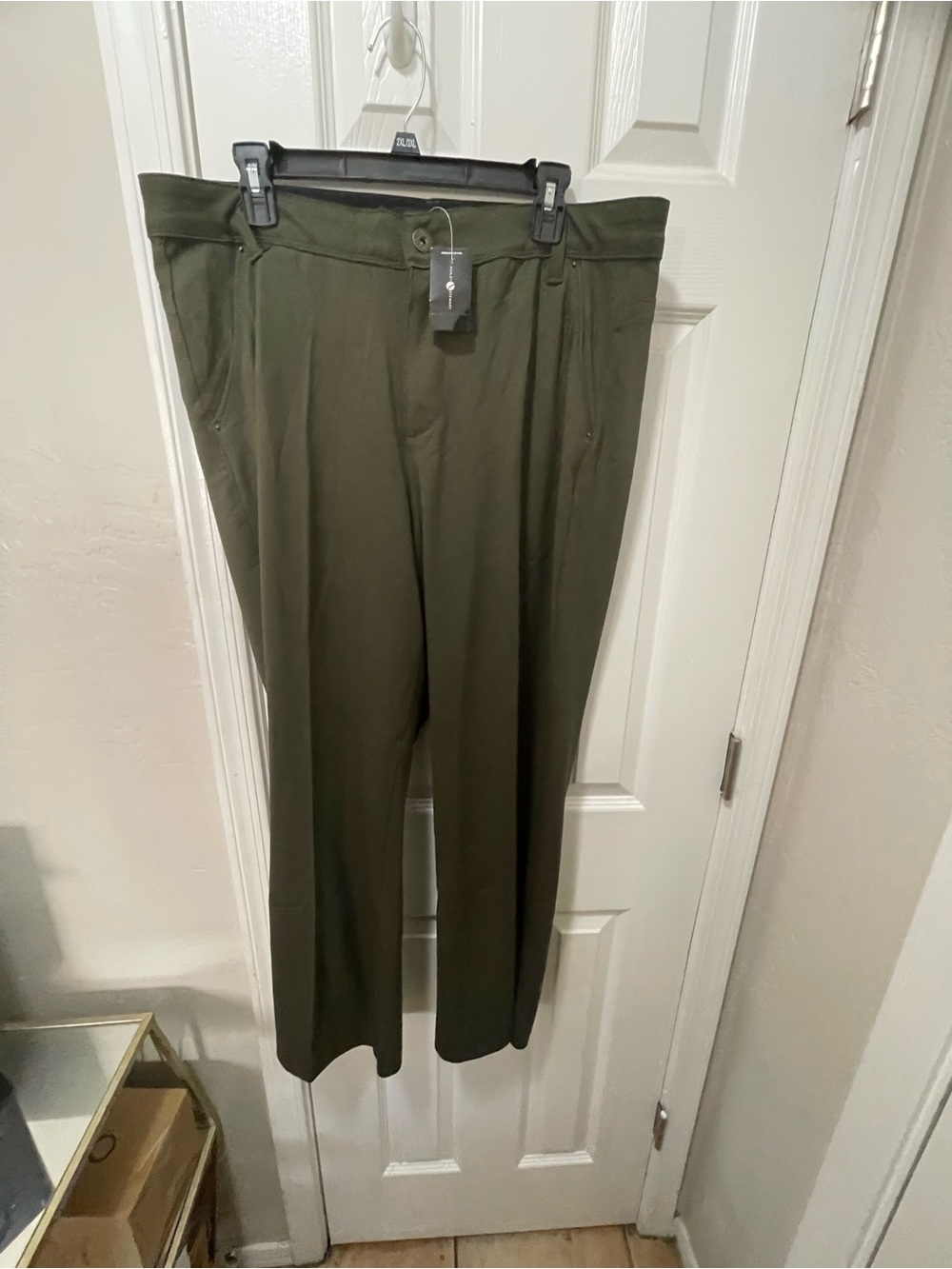 Ashley Stewart Olive-Tone Dress Pants
